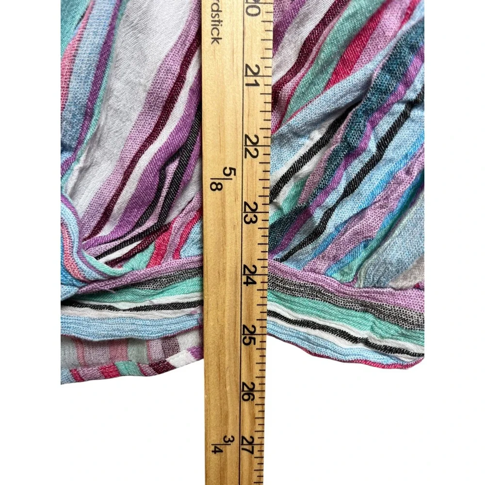 GiGiO Womens Purple Blue Striped Surplice Tie Neck Wrap Top Blouse‎ TJ1100 M